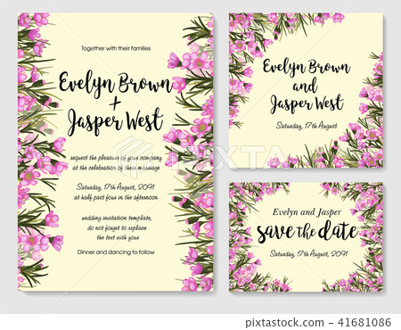 Rustic wedding set with pink wax flowers 41681086