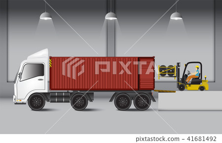 Logistics warehouse and loading dock Logistics warehouse and loading dock 41681492