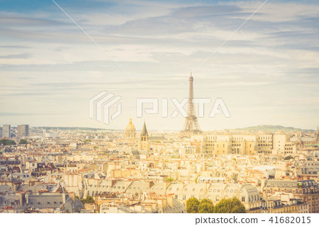 skyline of Paris with eiffel tower 41682015