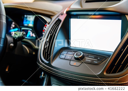 Modern Car Interior GPS Blank Screen Touch Display 41682222