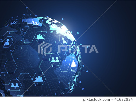Global network connection. World map point Global network connection. World map point 41682854