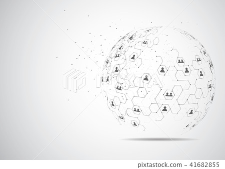 Global network connection. World map point 41682855