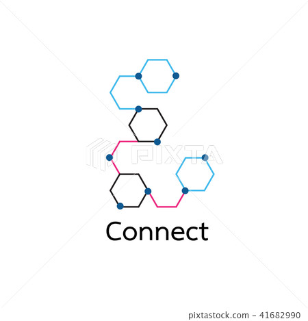 Abstract connection icon logo design made - Stock Illustration ...