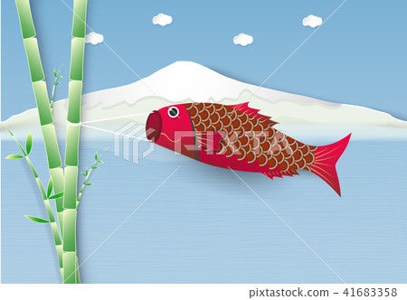 Koi fish flag flying on branch Japnaese festival 41683358