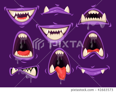 Vampire mouth with scary emotions. Monster jaw 41683573