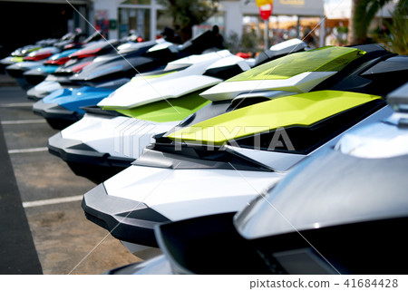 Water scooters in a row 41684428