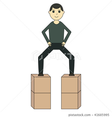 The guy is standing on the boxes The guy is standing on the boxes 41685995