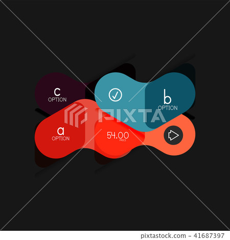 Flat design geometric infographics, arrow shape vector sticker or label, price tags, offer promotion 41687397