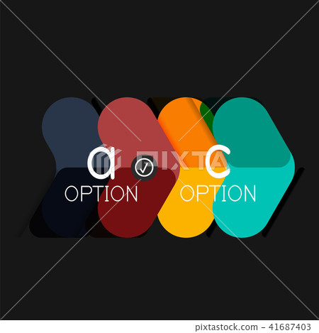 Flat design geometric infographics, arrow shape vector sticker or label, price tags, offer promotion 41687403