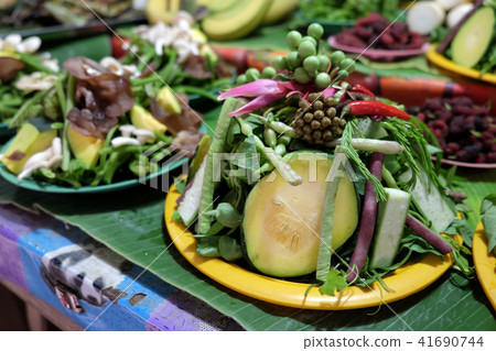 Thai edible wild plants fresh vegetables leaves Thai edible wild plants fresh vegetables leaves 41690744