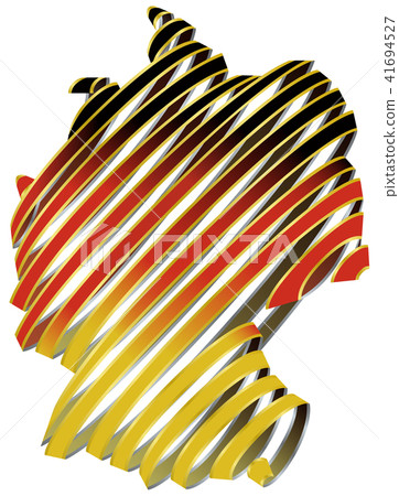 傳染媒介例證設計德國啤酒香腸地圖絲帶包裹 41694527