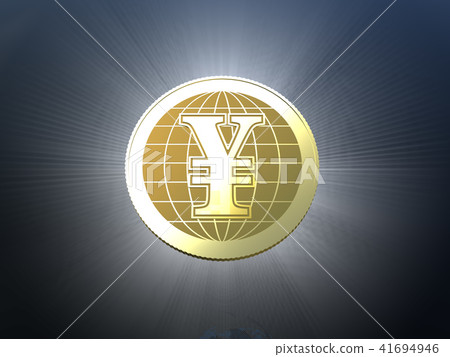 CG 3D illustration coin backlight circle CG 3D illustration coin backlight circle 41694946