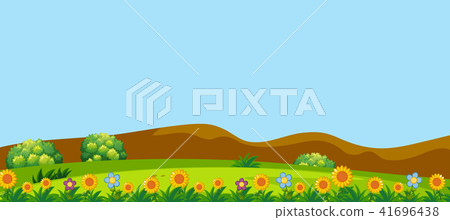 A Beautiful Flowers Hills Landscape A Beautiful Flowers Hills Landscape 41696438