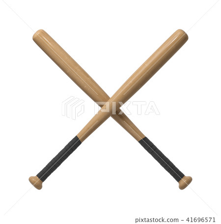 3d rendering of two wooden baseball bats with handle wraps making a cross shape on a white 3d rendering of two wooden baseball bats with handle wraps making a cross shape on a white 41696571
