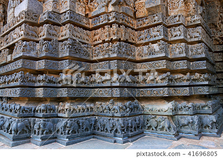 Friezes of animals, Hoysaleshwara temple, Halebidu 41696805