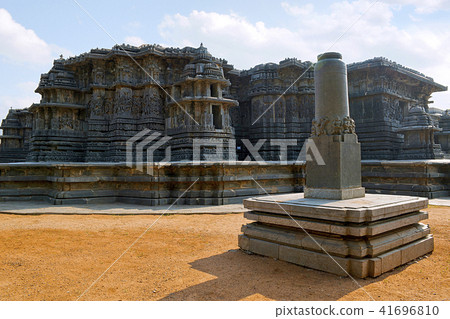 Garuda pillar and Hoysaleshwara temple Halebidu 41696810