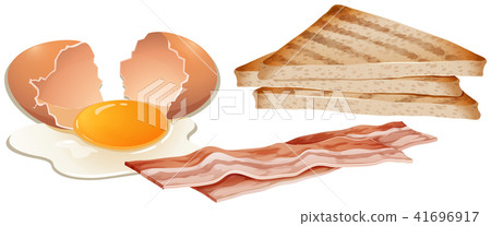 A Set of Breakfast on White Background 41696917