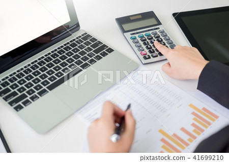 business woman with laptop, Business team working on a new busin 41699210
