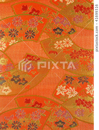 金色編織工作圖案（扇形）梭織織物 41699316