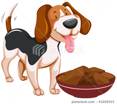 A Happy Dog with Food 41699503