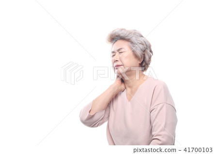Asian woman facial expression, senior, middle aged, old, grandmother, close up, pain, illness, sadness, suffering, healthy 41700103