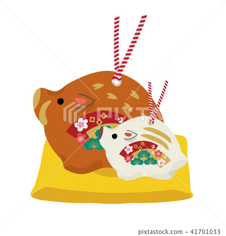 New Year 2019 New Year's card Boar illustration 41701033