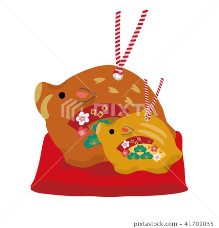 New Year 2019 New Year's card Boar illustration 41701035