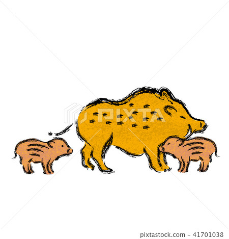 New Year 2019 New Year's card Boar illustration New Year 2019 New Year's card Boar illustration 41701038