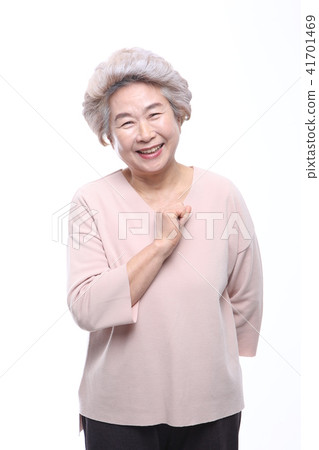 Asian woman's facial expression, senior, middle-aged, elderly, grandmother, close-up, laughing, happiness, emotion, health Asian woman's facial expression, senior, middle-aged, elderly, grandmother, close-up, laughing, happiness, emotion, health 41701469