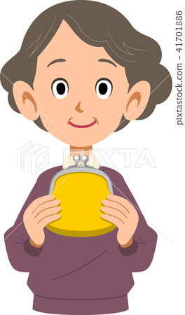 Senior woman holding a purse Senior woman holding a purse 41701886