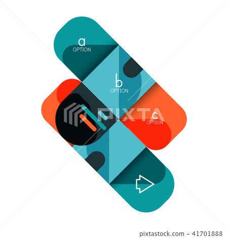 Infographics option and step by step in rounded squares, element of chart, graph, diagram with 41701888