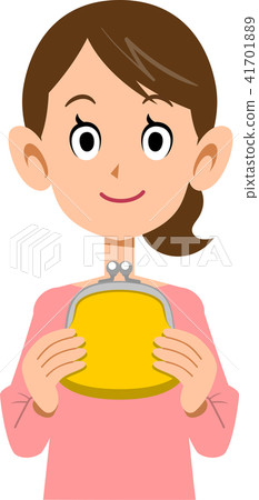Young woman holding a purse Young woman holding a purse 41701889