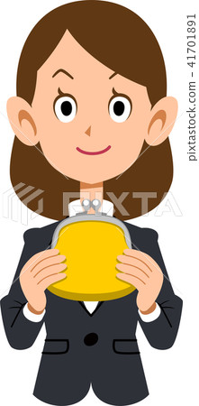 A young woman in a suit holding a purse, working adult 41701891
