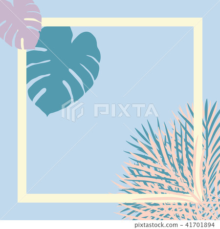 Pastel tropical garden picture frame 41701894