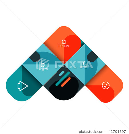 Infographics option and step by step in rounded squares, element of chart, graph, diagram with 41701897