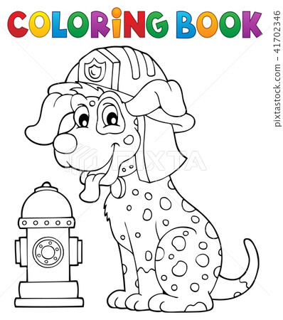 Coloring book firefighter dog theme 1 41702346