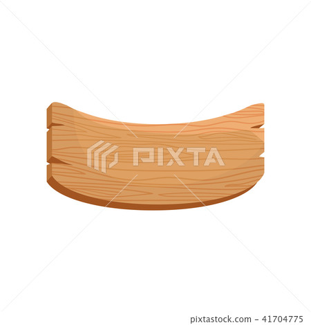 Flat vector icon of curved wooden board with natural texture. Brown signboard with place for text Flat vector icon of curved wooden board with natural texture. Brown signboard with place for text 41704775