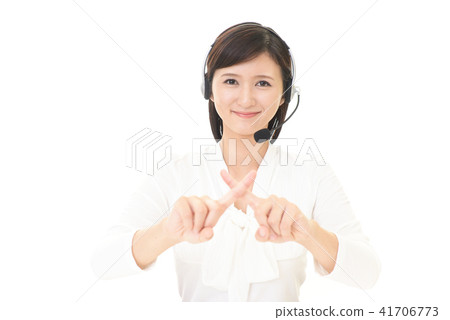 An operator who makes a prohibition intention display An operator who makes a prohibition intention display 41706773
