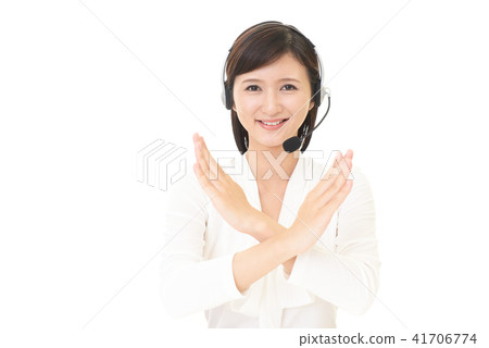 An operator who makes a prohibition intention display An operator who makes a prohibition intention display 41706774