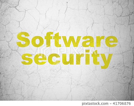 Safety concept: Software Security on wall background 41706876