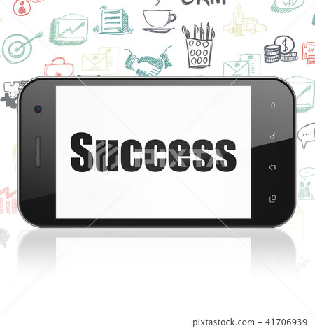Finance concept: Smartphone with Success on... - Stock Illustration ...