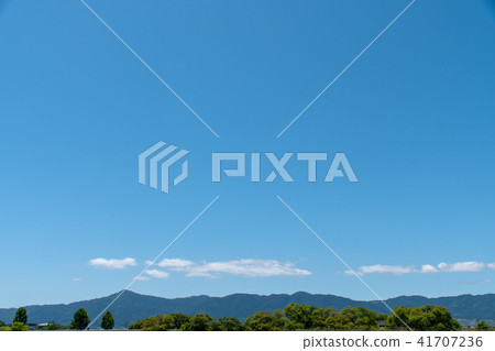 The mountain range of Mt. Hiei seen from the plains to the south across Lake Biwa The mountain range of Mt. Hiei seen from the plains to the south across Lake Biwa 41707236
