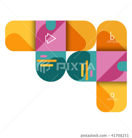 Infographics option and step by step in rounded squares, element of chart, graph, diagram with 41708251