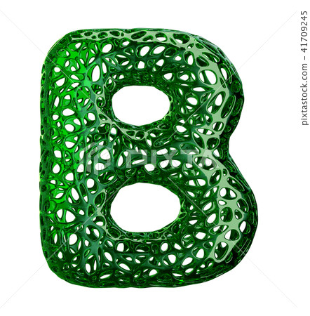 Letter B Made Of Green Plastic With Abstract... - Stock Illustration ...