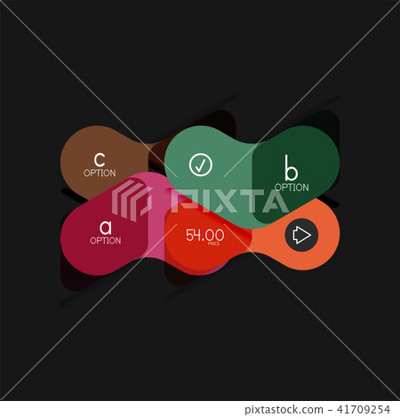 Flat design geometric infographics, arrow shape vector sticker or label, price tags, offer promotion 41709254