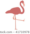 Vector image of a pink flamingo standing up 41710978