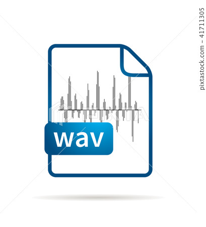 Bright blue file icon with WAV extension isolated on white 41711305