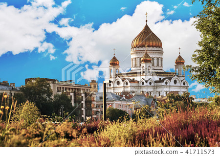Moscow landscape with the Church of Christ the Savior 41711573