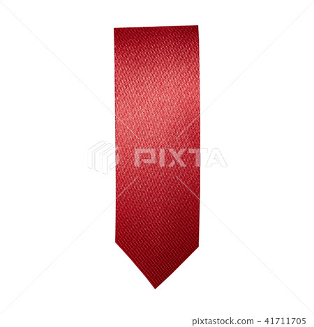 Red ribbon bookmark on white background 41711705