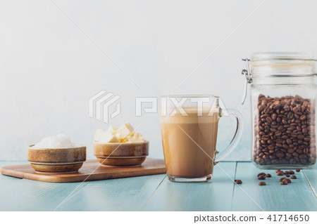 Bulletproof coffee, blended with organic  butter 41714650
